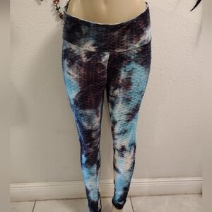 Honey comb tie dye rouched scrunched tik tok leggings